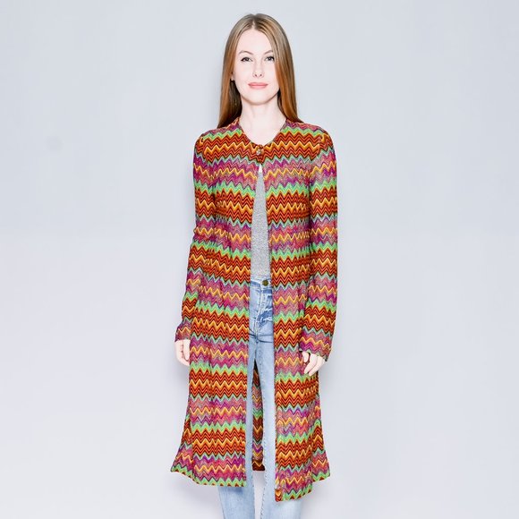Missoni Sweaters - MISSONI Vintage Chevron Longline Knit Cardigan